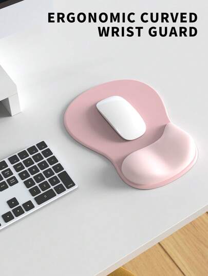 1 ergonomisk handledsmatta i silikon, en musmatta som sitter naturligt runt handleden, lindrar handsmärta, lämplig för bärbara datorer, med en minimalistisk design med toning och en tjock musmatta med halkfri silikonbas.