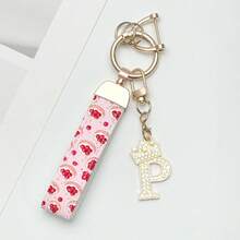 1 件锌合金钥匙扣，采用印花 PU 皮革设计，搭配闪亮皇冠字母吊坠，防锈涂层，适合悬挂车钥匙、钥匙等。它与任何东西相匹配，是引领潮流的必备品！ - 彩色 - 查看 8