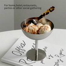 1 件不锈钢抛光圆形甜点碗 - 防锈，优雅的金属表面，非常适合节日娱乐和日常使用，节日餐具 | 光滑的金属表面 | 防锈材料