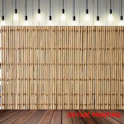 1 szt. wielowymiarowe poliestrowe maty bambusowe tła fotograficzne, 2D/płaskie hawajskie tło fotograficzne z trzciny plażowej, baner imprezowy Aloha Luau, materiały dekoracyjne do baru Tiki