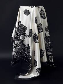 1 Stück Boho-Stil bedruckter eleganter Schal, Tuch, Haarband für Frauen, aus Seidenstoff, geeignet für den täglichen Gebrauch