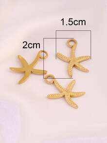 3pcs Stainless Steel Starfish Pendant Findings 18K Gold Plated Ocean Starfish Charms For DIY Jewelry Making Supplies Accessories - Pendants - View 6