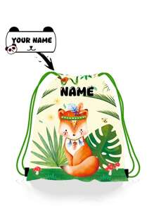 单只装，纤薄设计。可定制的抽绳口袋饰有可爱的动物图案，并可印上您的名字或节日祝福语。打造专属您的背包。这款背包非常适合女孩、男孩和青少年日常使用，包括郊游、旅行、运动、游泳、徒步旅行和其他户外活动。返校时尚之选。 - 綠色 - 查看 16