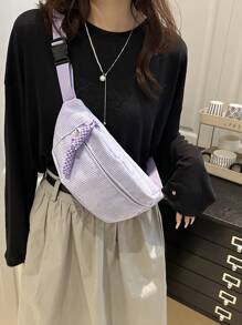 Bolso de pecho casual con bolsillo con cremallera lateral de unicolor, apropiado para compras, carteras, compras, mujeres jóvenes, estudiantes universitarios, recién llegados, trabajadores de cuello blanco. Son muy apropiados para oficinas, universidades, trabajo, negocios, trayectos, actividades al aire libre, viajes y salidas