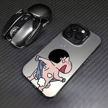 Esta adorable funda de teléfono Shin utilizada en el baño es adecuada para los modelos de  16, 15, 14, 13, 12, 11 Pro Max, X, XR, XS Max, 8 y 7 Plus y tiene una parte trasera mate. - Plateado - Ver 2
