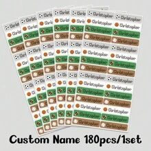 60pcs/ 120pcs/ 180pcs/ 240pcs Custom Name Sticker, Cartoon Small Fresh Cute Waterproof Modern School Supplies Label, Back To School, School Supplies, Paper Name, Category Sticker, Number Category, Customized Waterproof Name Labels For School Supplies, Personalized Stickers For Water Bottles, Lunch Boxes, And Personal Items, Warm Ambience, Autumn Home Refresh, Xmas Decoration