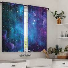 2Pcs Galaxy Curtains Space Cosmic Universe Stars Blackout Window Curtains Thermal Insulated Drapes For Living Room Bedroom Kitchen Bathroom Home Decor Fantasy Sky Space Theme Curtains Aesthetic Room Decor Cortinas Para La Sala 3D Digital Printing Window Treatment Tapestry Wall Hanging Art Decoration