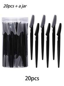 40/20件套黑色眉毛修剪器和剃须刀套装，眉毛修剪器和剃须刀，去角质和脱毛工具，身体脱毛修剪器和面部及眉毛剃刀套装，长柄刀片带精密保护盖，化妆，价格实惠，房间装饰，梳妆台，旅行，卧室，化妆配件，眉毛剃刀，便宜，圣诞礼物，化妆品，化妆工具，特价，礼物，女士礼物，圣诞礼物 - 黑色 - 查看 12