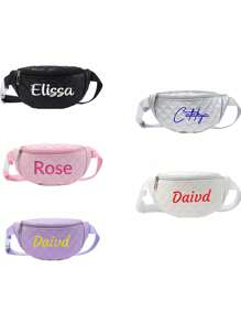 Embroidered Personalized PU Belt Bag,Toddler Youth Fanny Pack Cross Body,Custom Kids Bag, Custom Belt Bag, Kids Gift