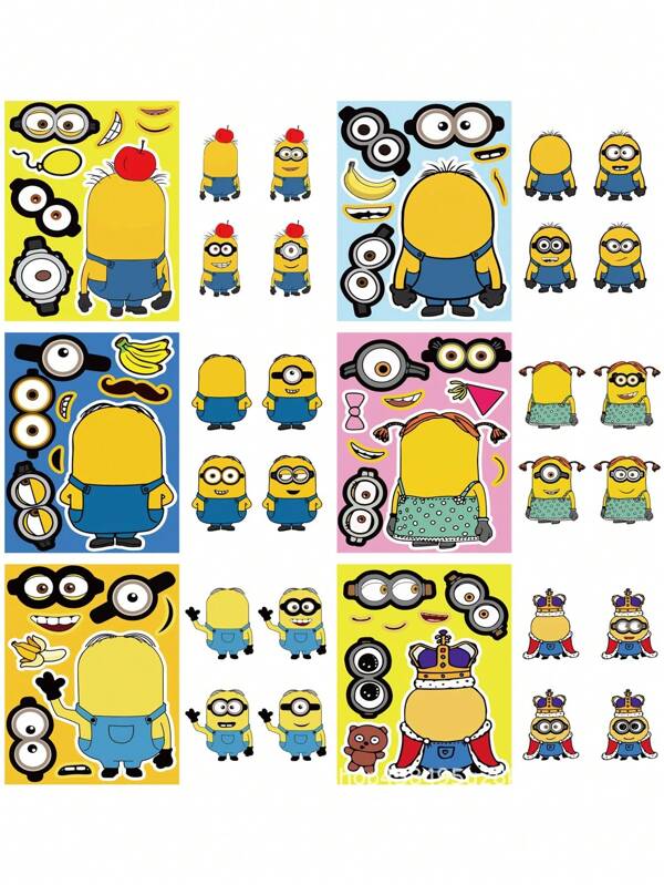 Minions 24 قطعة ملصقات بموضوع "المذنبين" من فيلم "كرهت الوقح"، رجال صفراء صغيرة ، ملصقات DIY حرفية مقاومة للماء وإعادة الاستخدام لتزيين الأكواب الزجاجية وزجاجات المياه وديكور المنزل