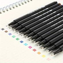 12pcs Fine Tip Colored Liner Pens, Student Art Outlining Pens For Children's Doodles, Drawings, Sketches, Manga, Journaling, Back To School Supplies