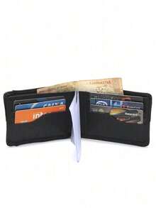 Carteira Masculina Grande Couro Elegante Porta Cartões Porta Documentos Porta Moedas Lançamento - Preto - Visão 4