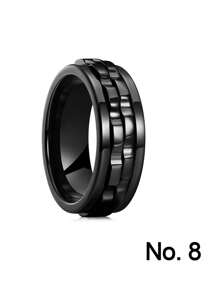 1 szt. Obrotowy pierścień zębaty ze stali tytanowej, pierścień na palec z motywem koła zębatego łagodzącego stres i przeciwlękowego