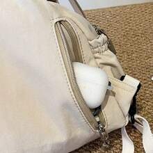 Lightweight Travel Backpack With Removable Shoulder Strap: Nylon Crossbody Bag Waterproof, Practical For Everyday & Outdoor Use, School Backpack - Beige - View 5