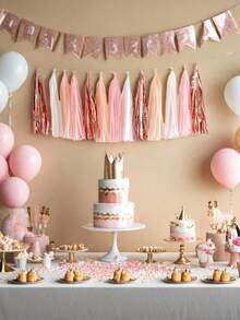 20pcs Party Background Decor Paper Tassel Fringes, Party Decorations Tassel Atmosphere Accessories, Suitable For Birthday Party, Wedding, Gender Reveal