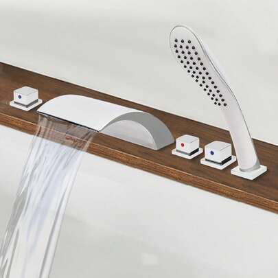 YUNRUX 5 Hole SET Single Lever Mixer Bath Faucet Tap Bathtub Faucet Fitting