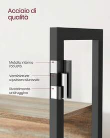 Libreria, Scaffale Portaoggetti, con 14 Ripiani, Struttura in Metallo, Soggiorno Studio Ufficio, Stile Industriale, 24 x 158 x 166 cm, Marrone Turchese e Nero Inchiostro - Cachi - Visualizzare 2