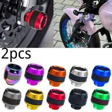 1set 2Pcs Universal Motorcycle Wheel Protection Crash Pad Motorbike Crash Protectors Alloy Motocross Falling Front Fork Slider Cups - Enhanced Motorcycle Fork Protectors - Anti-Collision, Shock Absorbing Cups For Enhanced & Stability.