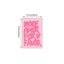 1幅极简主义帆布印刷艺术品，“More Amor Por Favor”（请多给我一些爱）文字墙画，少女风装饰画，适合卧室、客厅或办公室宿舍，可选带框或不带框。 - 彩色 - 查看 9