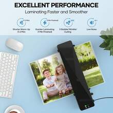 Crenova Laminator Machine, A4 Laminating Machine Hot & Cold With Fast Warm Technology, Thermal Laminator 9 Inch For Home Office School Business Black - 查看 4