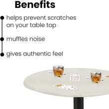 Felt Card Game Table Cover For Poker, Mahjong, Domino, Bridge And Board Game, Elastic Fitted Tablecloth For 36 To 48 Inch Round Tables - Ivory,7014891 - 彩色 - 查看 7