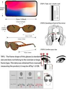 3pcs European & American Style Square Frame Fashion Glasses, Fashionable Triangle Design - Multicolor - View 5