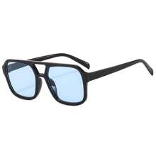 1 件双桥飞行员风格时尚眼镜，方形镜框，适合男女驾驶、旅行、街头摄影、海滩、派对配饰飞行员形状墨镜 - 黑色 - 查看 5