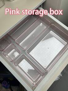 1/2/6 Pieces Of Simple Transparent Drawer Storage Box, Cosmetics Storage Box, 4 Sizes, Multi-Purpose Storage, Suitable For Office Desks, Cabinets, Dressing Tables, Cosmetics And Skincare Products, Interior Decoration, Home Decoration, Bedroom Decoration ,Jewellery Box,Pouch,Makeup Brush Holder,Brush Holder,Perfume Organiser,Pouch Bag - Multicolor - View 11