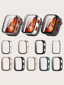 1pc Unisex Plain Color Cover Case & Screen Protector All-In-One PC Smartwatch Case Compatible With Huawei Watch Fit 4 Pro