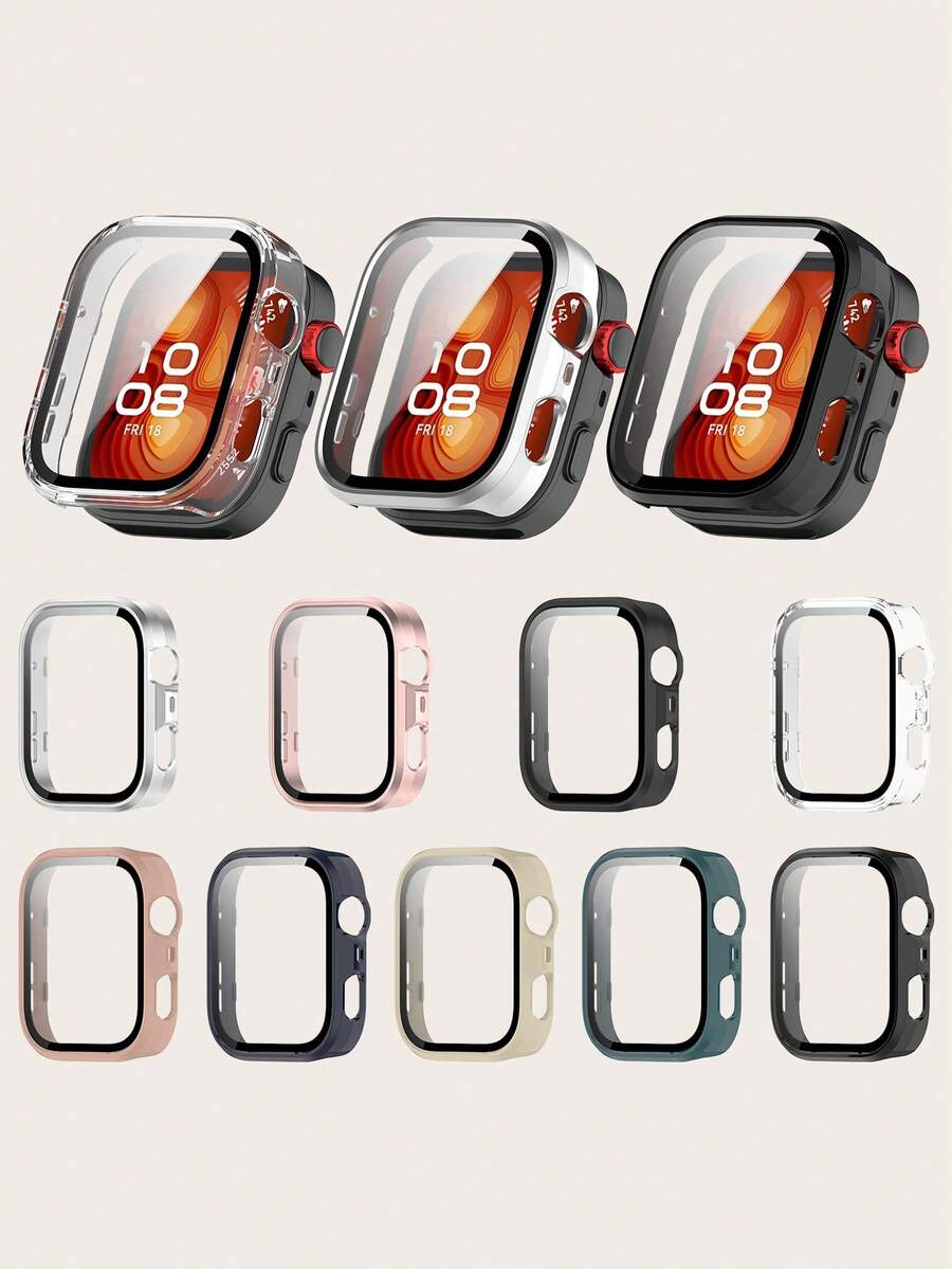 1pc Unisex Plain Color Cover Case & Screen Protector All-In-One PC Smartwatch Case Compatible With Huawei Watch Fit 4 Pro