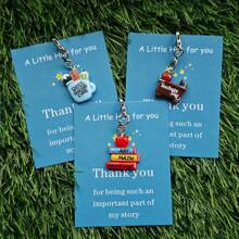 Set de regalo de 5 llaveros divertidos que incluye pizarra, soporte para bolígrafo y adornos con encanto inspirador - excelente para maestros, graduados, cumpleaños, Halloween, Navidad - accesorios motivadores y alentadores, perfectos para regalos de Navidad, Acción de Gracias y escuela con dibujos animados