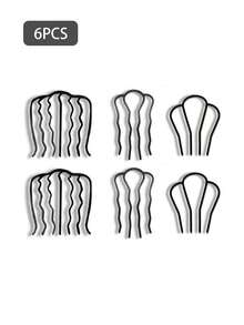 6 件套发梳套装 - 齿 U 形发叉夹齿发髻 - 复古风格发饰，适合卷发或正常发质的女性 - 无香型，黑色发夹，适合经典发型，适合所有发质，复古简约优雅的伴娘发夹，适合送给朋友、情侣、老师、新娘婚礼伴娘纪念品、日常休闲装发夹，便携，适合旅行和外出 - 彩色 - 查看 6