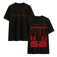 Jennie Ruby K-Pop International Singer Printed T-Shirt Unisex Cotton Shirt T-Shirt - màu đen - Xem 2