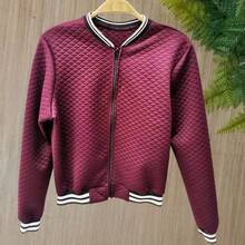 Women's Plus Size Bomber Jacket – Comfortable, Stylish And Ideal For Cold Days - Burgundy - View 3