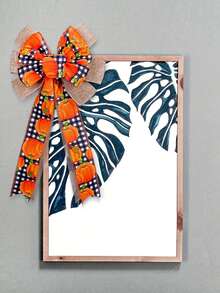 2pcs/Set 18.90inch Thanksgiving Pumpkin Bow Party Supplies, Autumn Home Decor Harvest Festival Striped Bow Decorations, For Christmas Tree, Outdoor, Garden, Event Party DIY Wreath Accessories Christmas Decorations Room Decor Winter