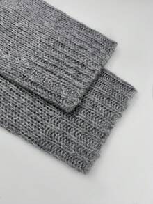 Women's Fashion Loose Casual Comfortable Fish Scale Pattern Colorblock Sweater - Grey - View 10