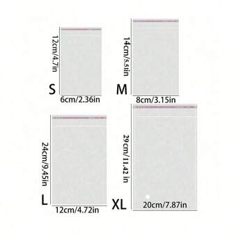 100/200 个自粘可重复密封 OPP 袋，透明可重复使用密封塑料袋，散装密封塑料袋，用于包装小礼物、派对礼品和玩具