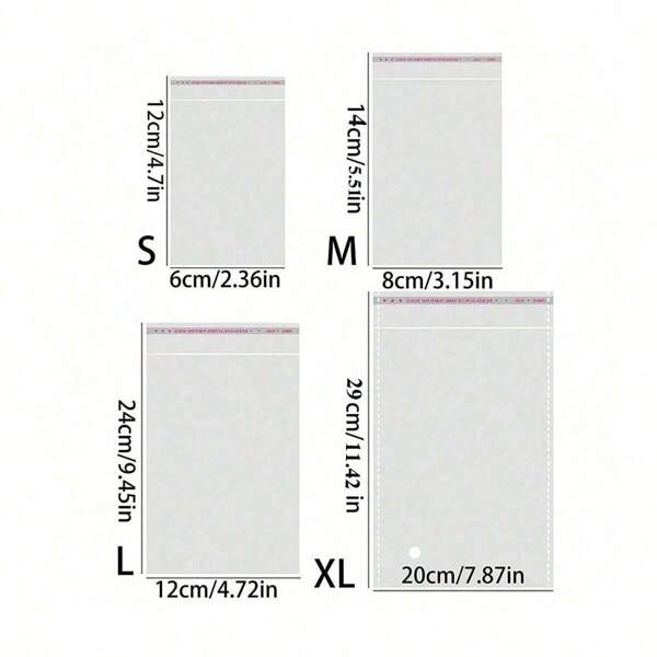 100/200 pezzi Sacchetti OPP autoadesivi e richiudibili, sacchetti di plastica trasparenti e riutilizzabili, confezione di sacchetti di plastica sigillati per confezionare piccoli regali, gadget per feste e giocattoli