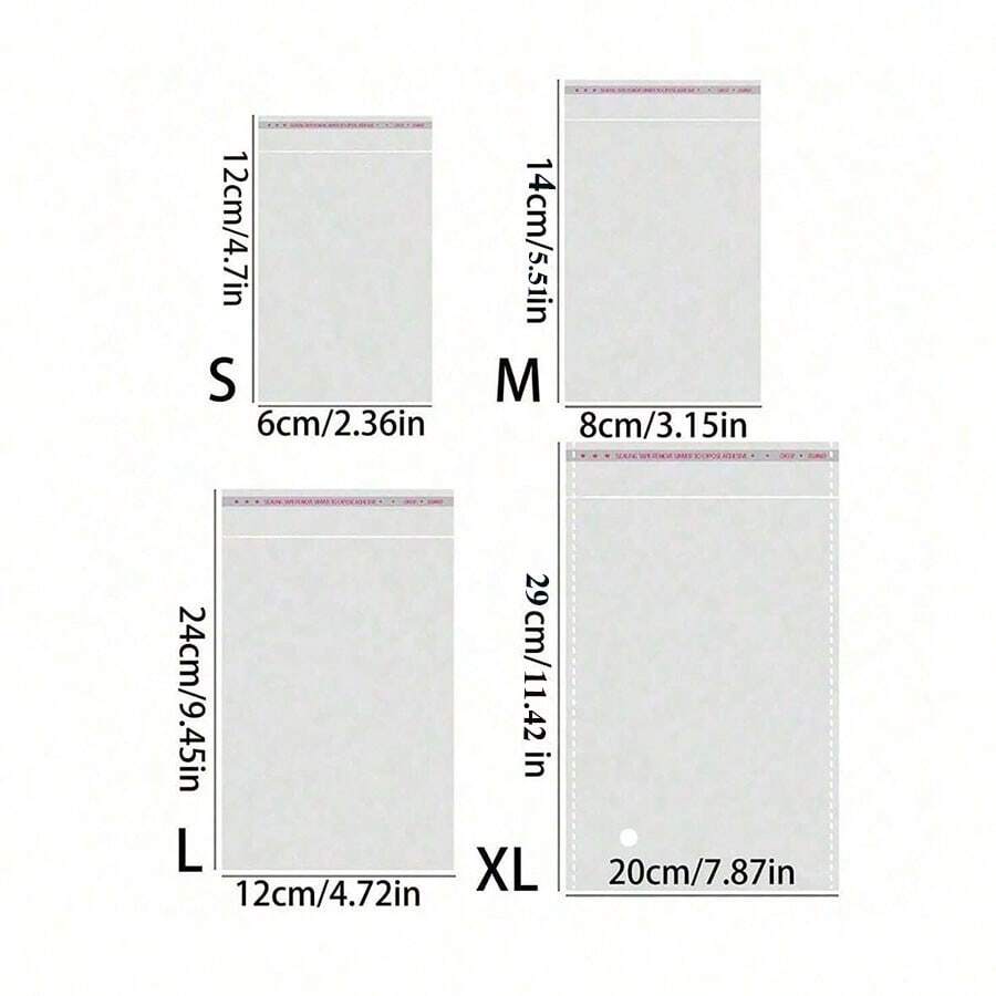 100/200 piezas Bolsas de OPP autoadhesivas y resellables, bolsas de plástico transparentes y reutilizables con sellado, bolsas de plástico selladas a granel para empaquetar pequeños regalos, recuerdos de fiesta y juguetes