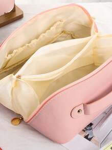 2 pezzi/1 pezzo Borsa da viaggio estiva, Borsa organizer per cosmetici impermeabile di grande capacità, Pochette portatile da donna per strumenti di trucco, adatta come regalo per vacanze, damigelle, matrimoni, articoli essenziali per il ritorno a scuola