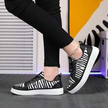 2025 New Zebra Print Women's Shoes - EVA Soft Sole Lace-Up Casual Sneakers, Chic Checkerboard Fashion Slip-On, Versatile Everyday Sports Plimsolls