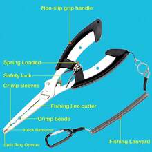 长嘴钓鱼钳不锈钢鱼钩钳去钩器开口环钳带挂绳适用于淡水咸水