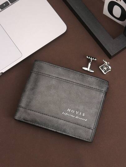 HOVI'S Fashionable Minimalist Snap Short Wallet Business Casual Compact Multi-Functional Multi-Card Slot Wallet Coin Purse Card Holder Men's Wallet