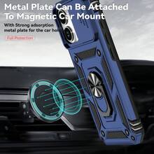 军工防摔 360° 旋转握环支架 + 防震手机壳，兼容 11/12/13/14/15/16 Pro Max、Galaxy S22/23/24/S25+ 和 Galaxy A04/A05/A14/A15/A24/A25/A34/A54/A56/A36/A26 防水防刮