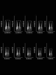 100 móng giả acrylic mờ ngắn hình vuông, móng nối giả bằng gel mềm, phụ kiện làm móng. - Trong sáng - Xem 4