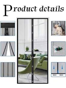 1PC 210cm Anti-Mosquito Net Summer Automatic Closing Magnetic Mosquito Net Invisible Door Mesh Anti Bug Fly Partition Curtain - Multicolor - View 5