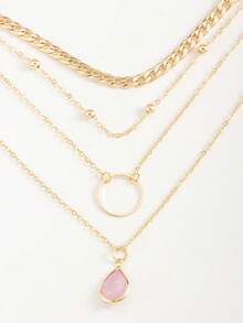 1pc European & American Retro Bohemian Style Simple Pendant Necklace With Metal Hoop & Water Drop Charm NightOut Unleash Your Style-Girls' Night Out, Bold And Dazzling SeasideVibes Get Into Beach Mode And Unwind