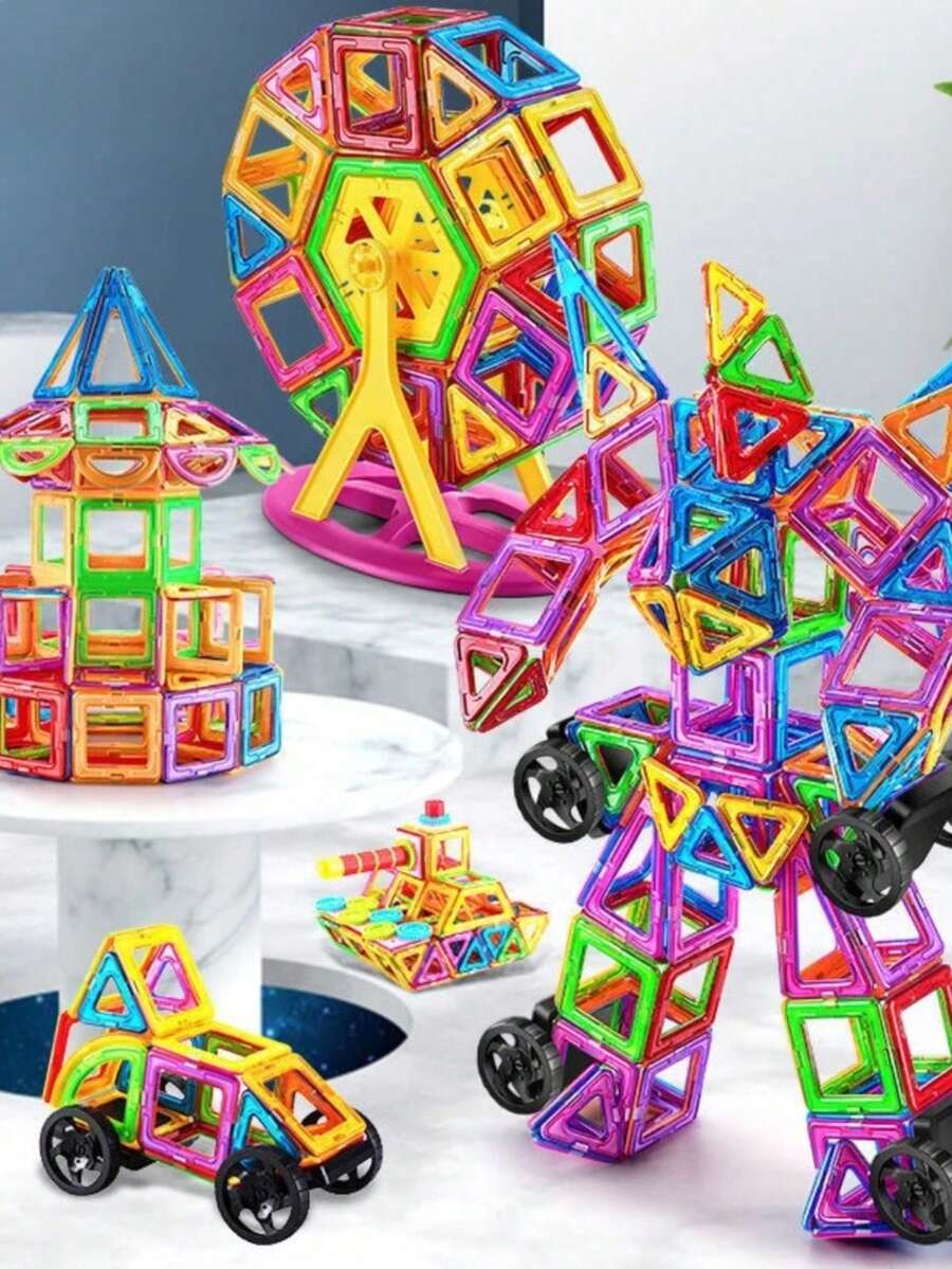 20-119pcs Children Magnetic Building Blocks, STEM Magnetic Tiles Sensory Toys, Suitable For Boys And Girls, Promote Brain Development, Preschool Educational Toys, Magnetic Blocks, Toys, Early Learning Toys, Children Games, Magnetic Blocks Toy Gift, Birthday Gift, Surprise, Preschool Toys