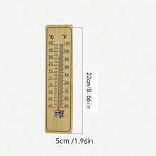 1 Wooden Thermometer, Suitable For Hanging Indoors And Outdoors, Used For Precise Measurement Of Portable And Durable Wooden Structures In Baby Rooms, Greenhouses, Gardens, Warehouses, And Livestock, Capable Of Measuring Temperatures Throughout The Four Seasons - Multicolor - View 5