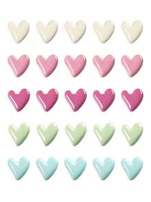 10pcs Macaron Color Fridge Magnets Silver/Golden Magnets Cute Love Decorative Magnets Silver Fridge Magnets Small Home Kitchen Magnet Set Colorful Magnetic Decoration Suitable For Office Whiteboard(Including The Corresponding Number Of Magnets And Sufficient Adhesive Stickers)